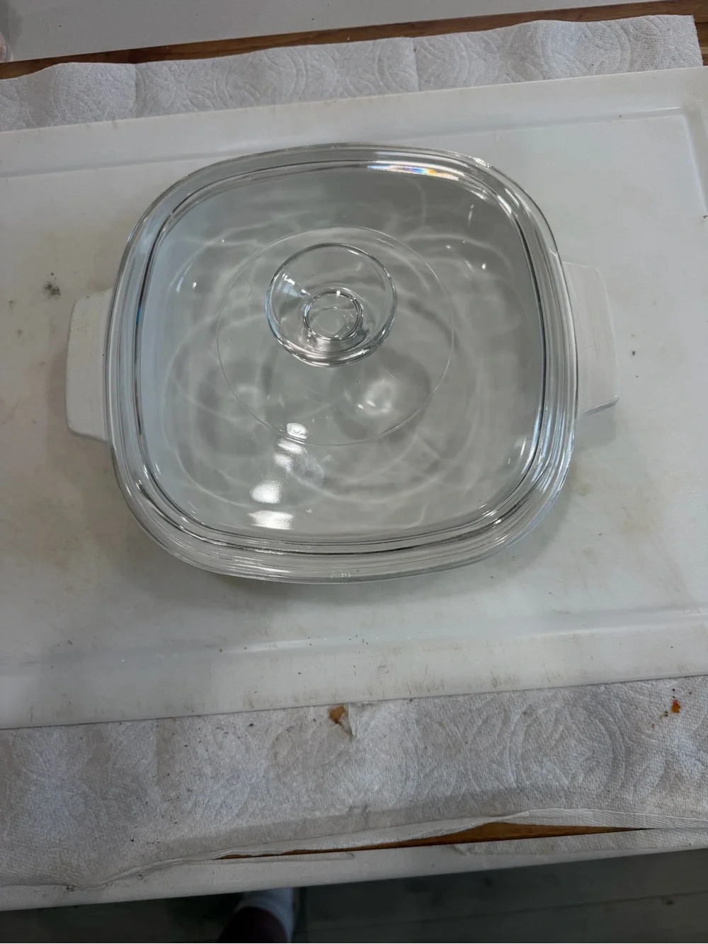 Corningware White Covered Casserole with Harvest Fruit Motif spice of life